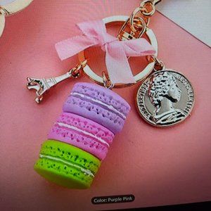 Macaron Purple Yellow Keychain #802